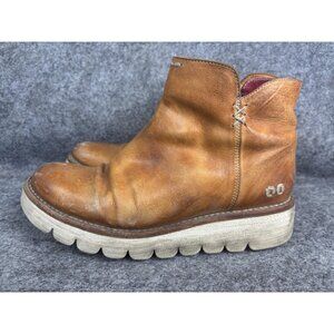 Bed Stu Cobbler Boots Mens Size 8.5 Tan Leather Zipper Vegetable Tanned Shoes